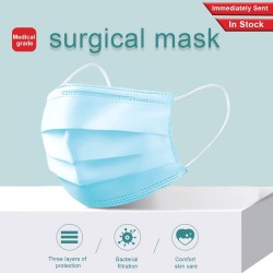 [READY STOCK] 3 Ply Disposable Face Mask with Rubber Ear Loop (50 pieces/box) - 3 Layer Surgical Mask with Elastic Earloop, Antivirus Face Masks, Medical Isolation Mask