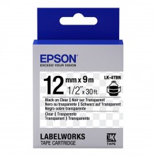 Epson Label Cartridge 12mm Black on Transparent Tape