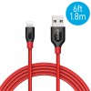Anker A8122 PowerLine+ 6ft MFI Lightning Connector Cable - Red (1.8m)