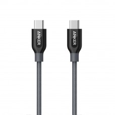 Anker A8187 PowerLine+ 3ft USB-C to USB-C 2.0 Connector Cable - Gray (0.9m)