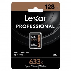 Lexar 633X Professional 128GB V30 U3 SDHC™/SDXC™ UHS-I Memory Cards (up to 95MB/s read, Write 45MB/s)