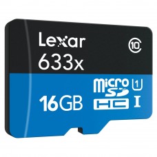 Lexar 633X microSDXC 16GB High-Performance Class10 Memory Cards with SD Adapter (up to 95MB/s Read)