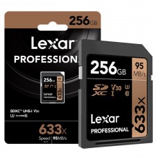 Lexar 633X Professional 256GB V30 U3 SDHC™/SDXC™ UHS-I Memory Cards (up to 95MB/s read, Write 45MB/s)