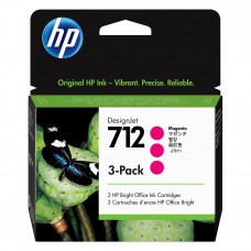 HP 712 Magenta DesignJet Ink Cartridge 3-Pack