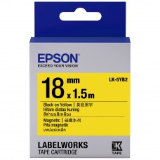 Epson Label Cartridge 18mm Black on Yellow Magnetic