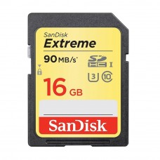 SanDisk Extreme 16GB 90MB/s U3 C10 SDHC UHS-I Memory Card