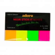 Adoro Neon Stick-It Notes 4 x 20 x 50mm (N2050)