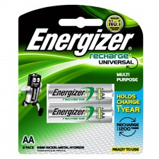 Energizer Universal NiMH AA Rechargeable Batteries - 2-count - 1400 mAh - 1200 Cycles (Item No:B06-11) A1R2B224