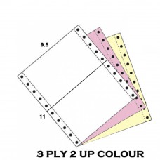 Computer Form 9.5 x 11 x 3ply 2up NCR Colour (White/Pink/Yellow) (500Fans)