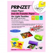 Prinzet Iron-On Transfer Paper - Light Textiles - A4 - 10 sheets per pack (iTEM nO: PRINZ IRON L A4) A1R4B169