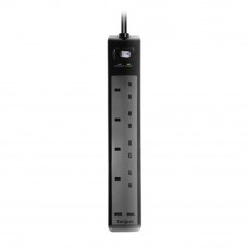 Targus Smart Surge 4 with 2 USB Ports Protector - Black