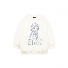 Frozen 2 Series: Elsa Embroidery Kids Sweatshirt (White, Size 100)