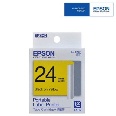 Epson 24mm x 8m Black on Yellow Tape C53S6 (Item no:EPS LK-6YBP)