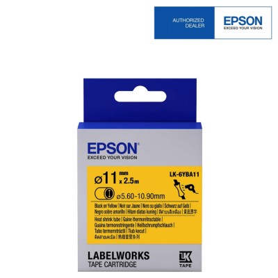 Epson Black on Yellow, Heat Shrink, DIA(Item No:EPS LK-6YBA11)