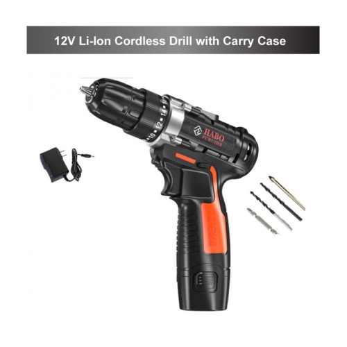 12V Cordless Drill with Carrying Case Screwdriver Driver Hand