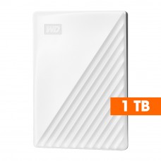 WD Western Digital My Passport 1TB Slim Portable External Hard Disk USB 3.0 With WD Backup Software & Password Protection - White