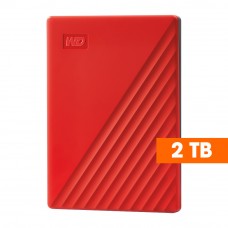 WD Western Digital My Passport 2TB Slim Portable External Hard Disk USB 3.0 With WD Backup Software & Password Protection - Red